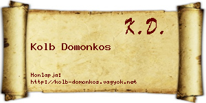 Kolb Domonkos névjegykártya